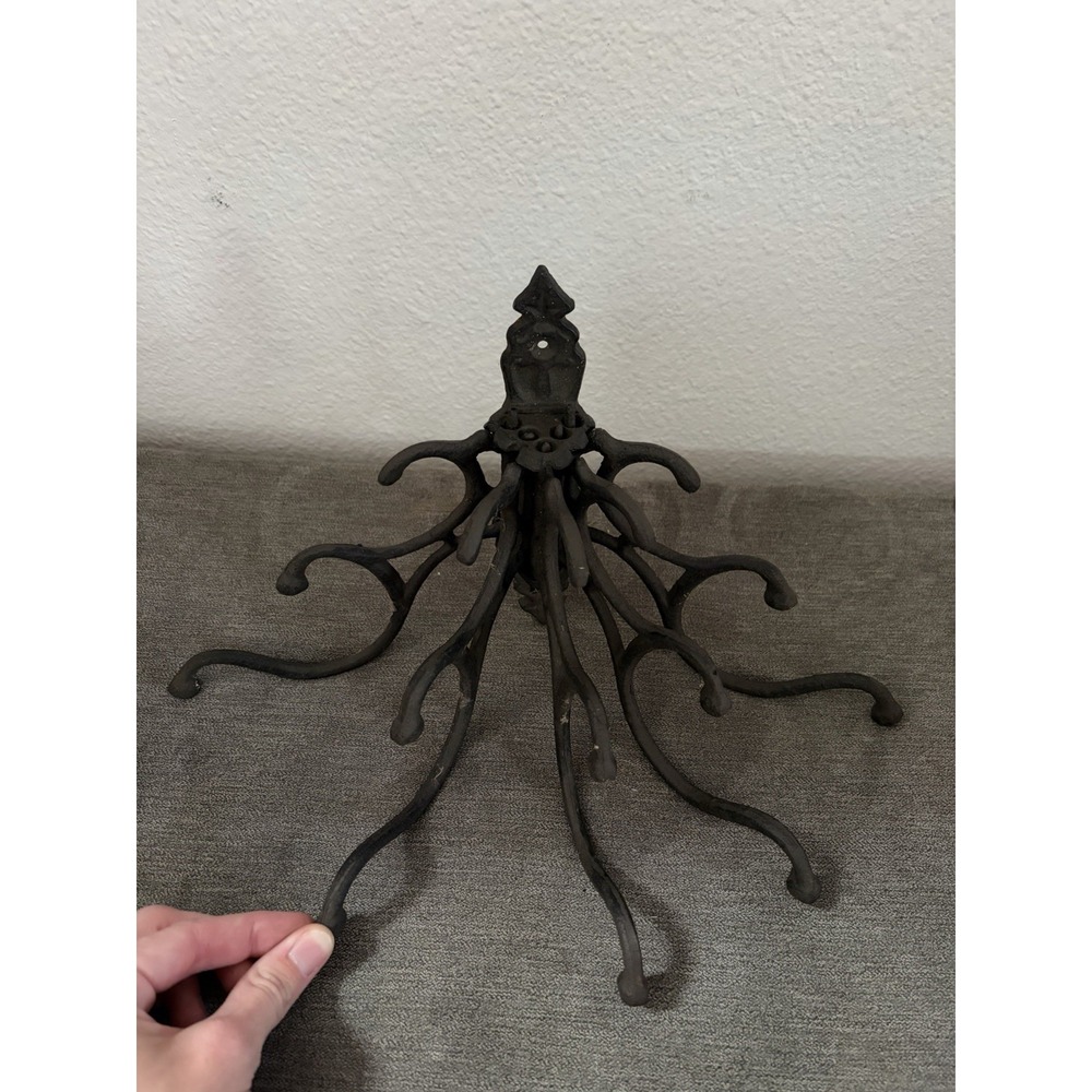 Vintage Victorian Cast Iron 6 Arm Swing Wall Mount Coat Hat Hooks Hanger